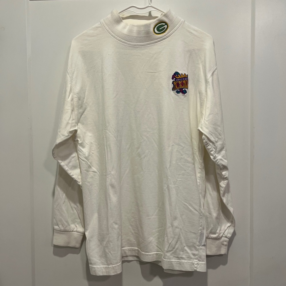 Vintage Starter Green Bay Packers Super Bowl XXXI Mock Neck Long Sleeve Mens L